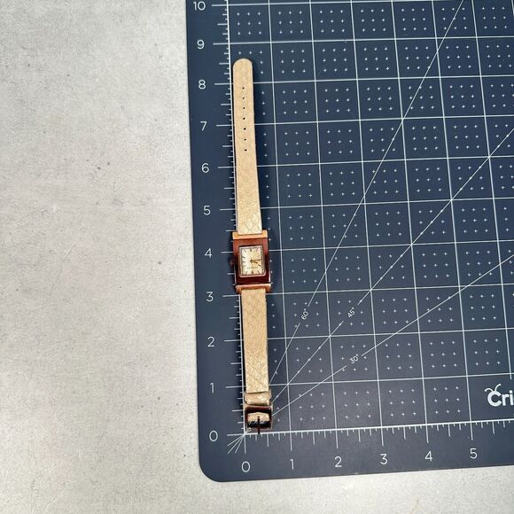 Anne Klein Watch Womens 20mm Rectangle Brown Bronze Tone MOP Dial New Battery - Picture 12 of 12